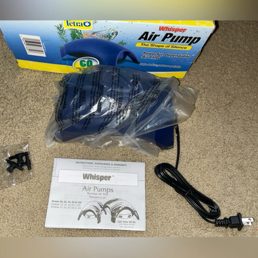 Brand NEW: Whisper Air Pump, Airstone, & Test Strips